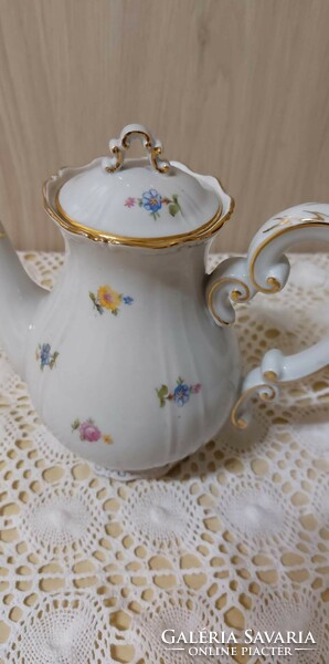 Zsolnay beautiful, rare floral, gilded, baroque, porcelain coffee pot, spout