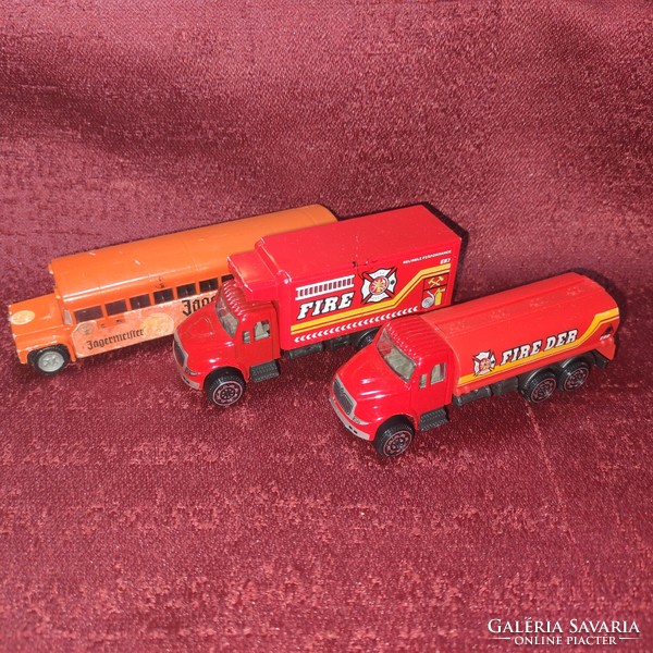 Fire trucks and a bus in one