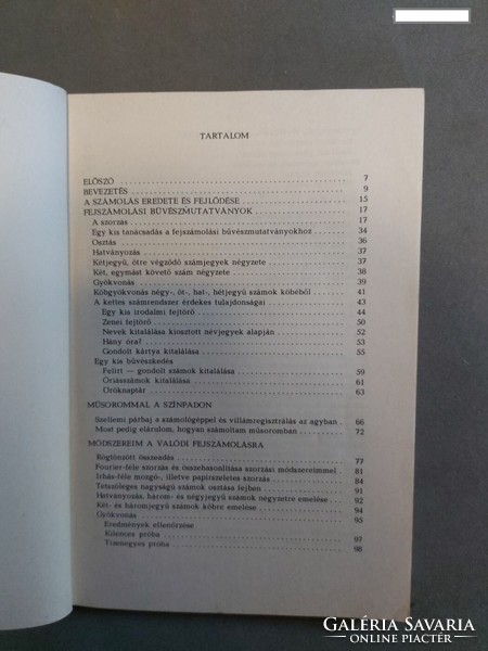 A fejszámolás művészete igazi könyv ritkaság  amit el lehet sajátítani mindenkinek sok bajtól óv meg