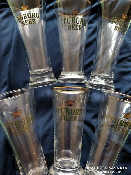 Beer glass with Tuborg inscription 6 pcs