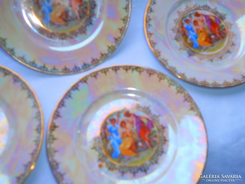 4 db Drasche lüszteres antik jelenetes   süteményes  tányér 1500 Ft/ db