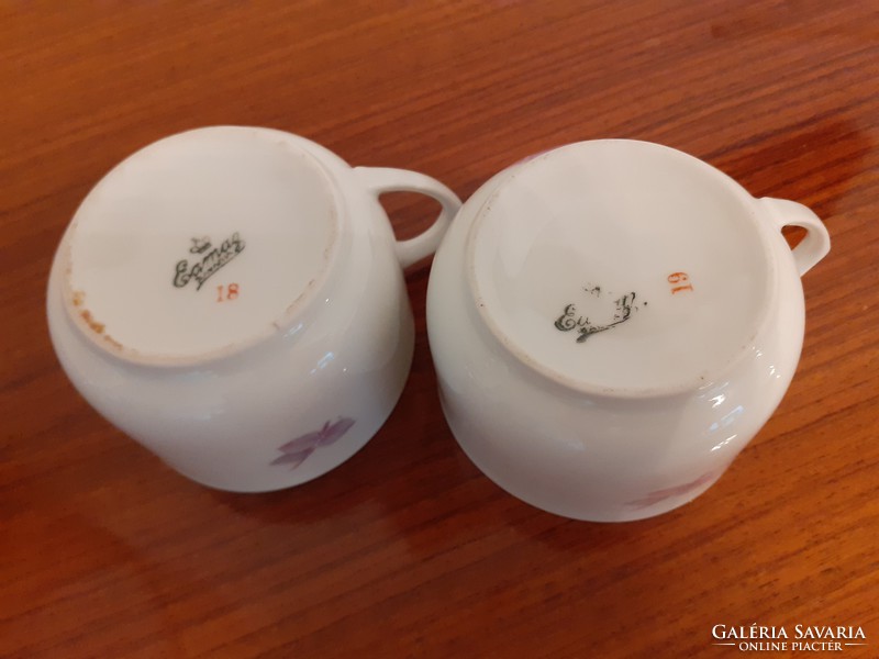 Régi Bavaria porcelán rózsás csésze bögre 2 db