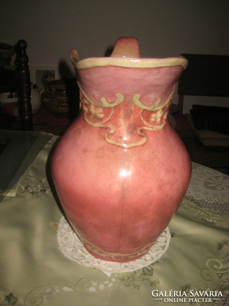 Art Nouveau pink spout, marked but difficult to identify, 32 cm