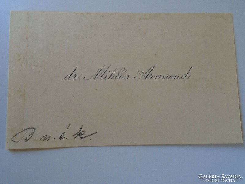 ZA417.13  dr. Miklós Armand  -névjegykártya 1930k