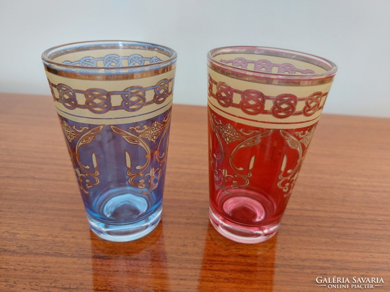 Old french glass colored glass 2 pcs