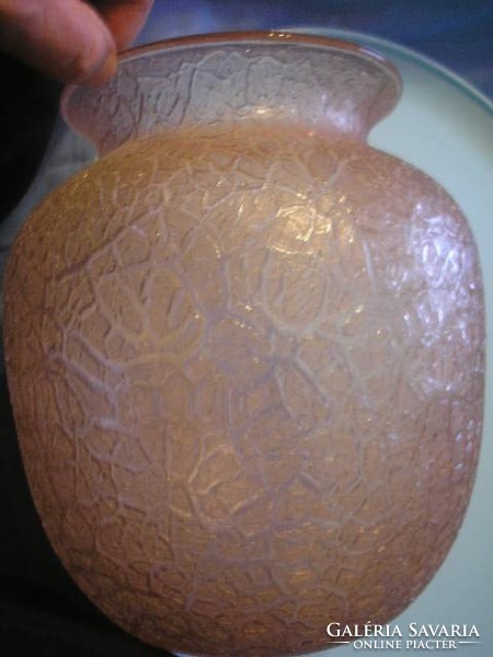 U7 huge wonderful coral mauve art deco vase with thick walls rarity 24 cm discounted