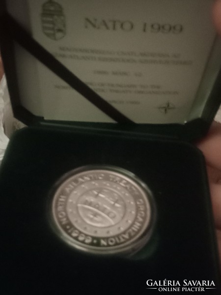 NATO csatlakozás 925-ös ezüst emlékérme certifikáttal díszdobozban