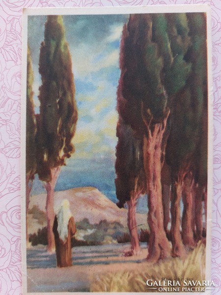 Old postcard 1940s art postcard from Nazareth