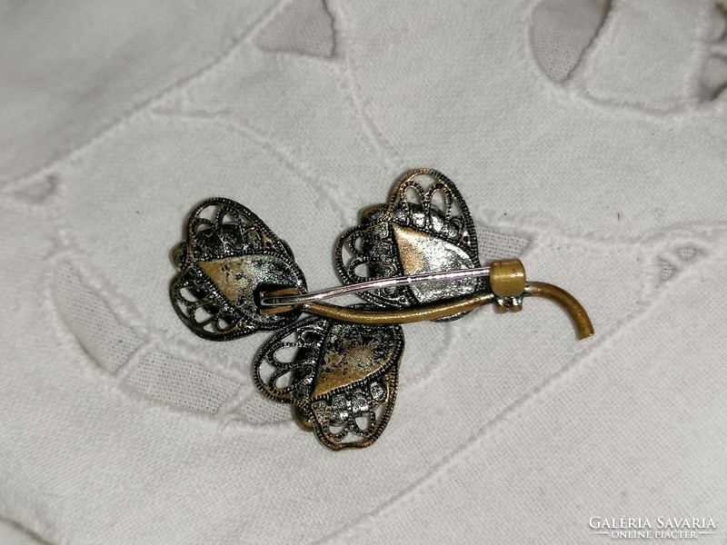 Antique, copper, leaf-shaped brooch 5.