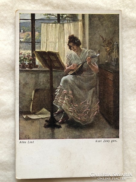 Antik romantikus  képeslap - 1920                    -2.