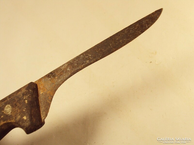 Antik régi henteskés konyhai kés disznóvágás, csontozó kés kb. 1900-as évek elejéről