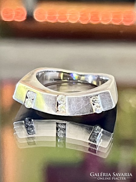 Különleges, Art-deco stílusú, ezüst gyűrű
