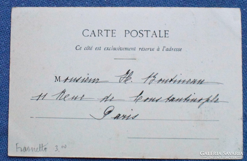 Antique French humorous photo postcard automobile driver