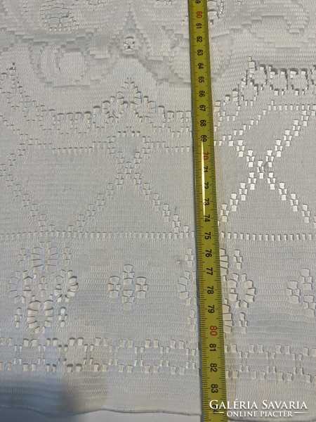 Openwork machine lace cream white tablecloth 78x84 cm