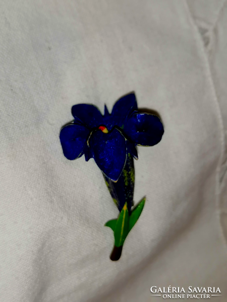 Old blue flower brooch 310.