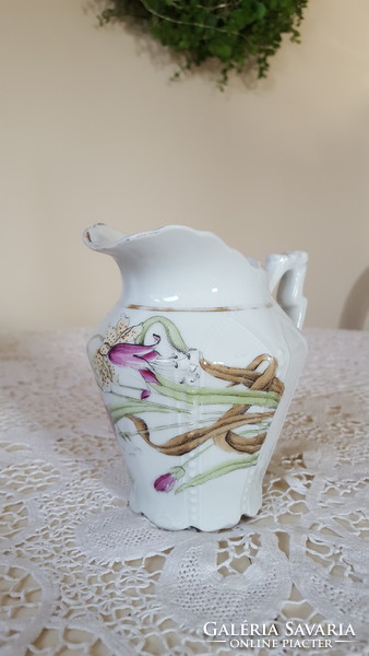 Beautiful Art Nouveau porcelain teapot, spout and sugar bowl from the 20s