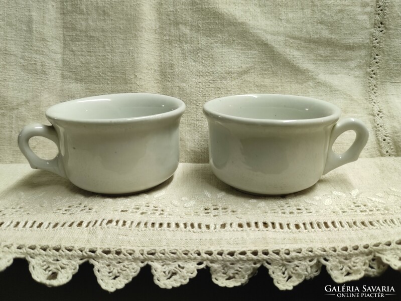2 antique porcelain koma cups in white