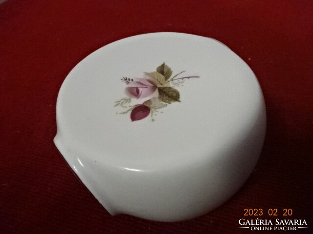 Aquincum  porcelán váza, rózsa mintás, kerek, magassága 8,5 cm.  Jókai.