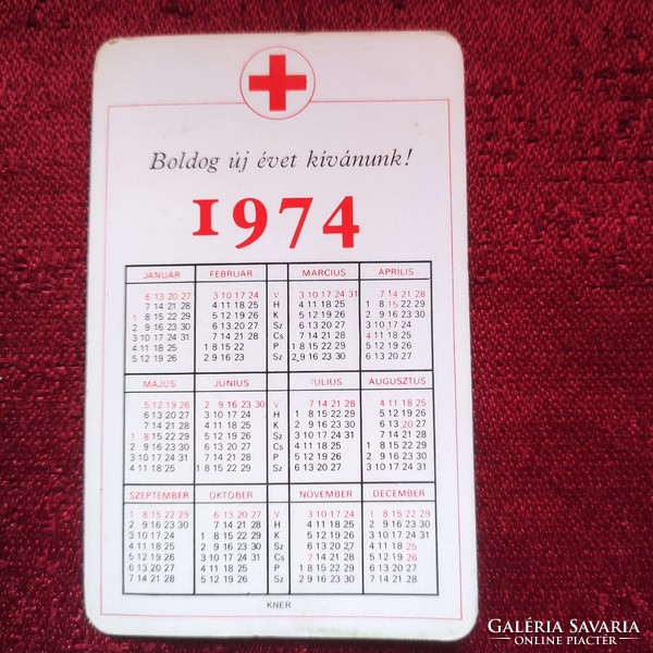 Blood donation card calendar 1974