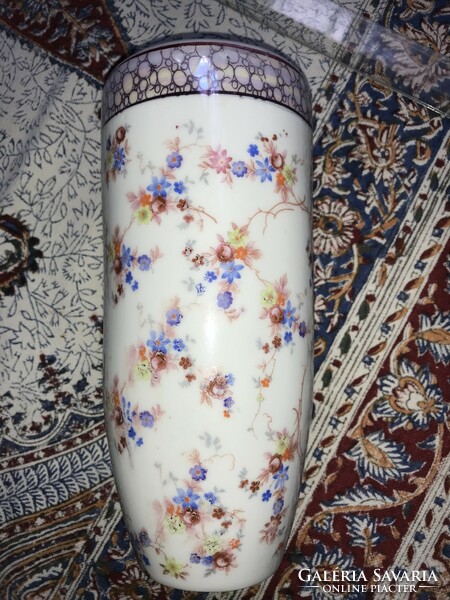 Drasche art deco style luster, hand-painted floral vase