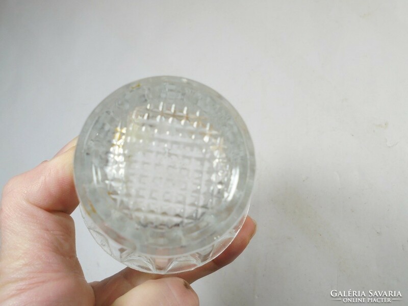 Retro régi üveg váza domború mintás - 9,5 cm magas