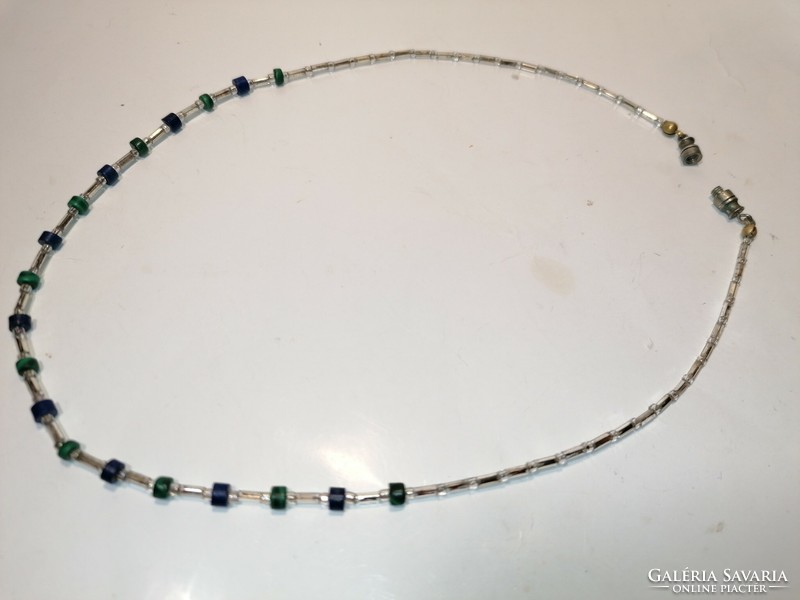 Malahit és lapis lazuli nyaklánc (9)