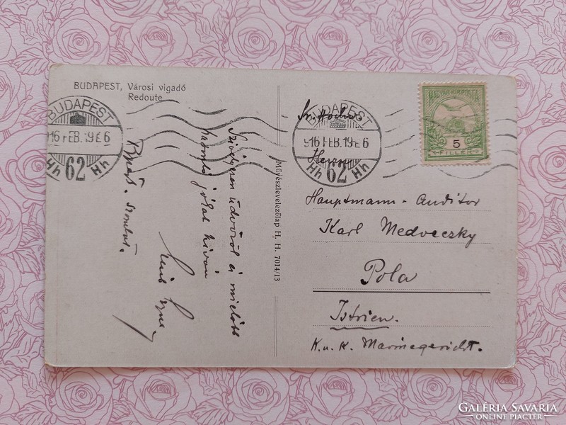 Régi képeslap 1916 Budapest Vigadó levelezőlap