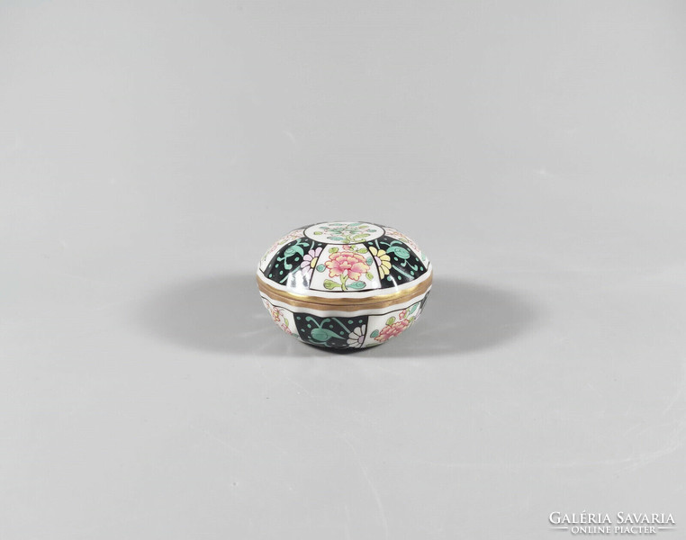 Herend, Chinese siang noir pattern jewelry box, hand-painted porcelain, flawless! (Bt004)