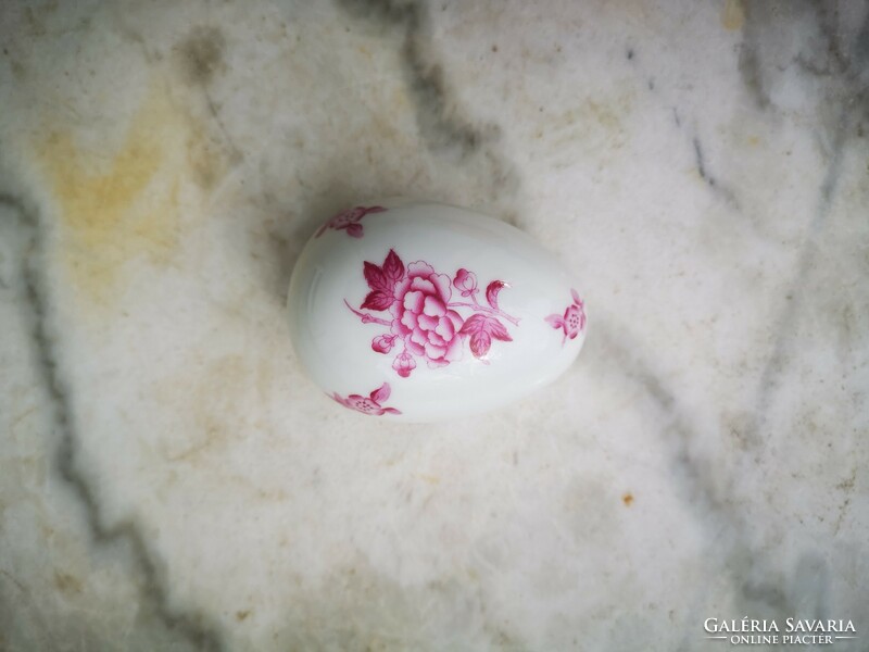 Herend egg-shaped bonbonier jewelry holder box ring holder porcelain jeweler. Eton pattern