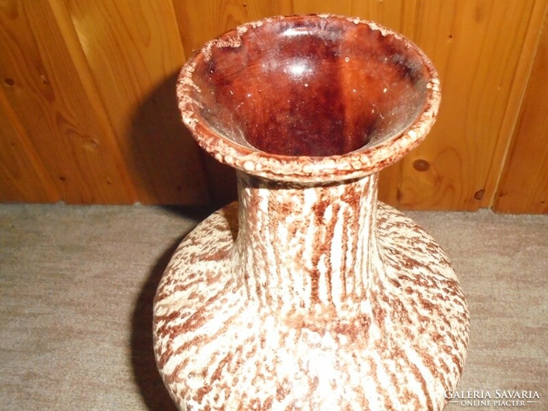 Retro Old Painted Ceramic Craftsman Industrial Art Vase Floor Vase 51cm Tall 1970s