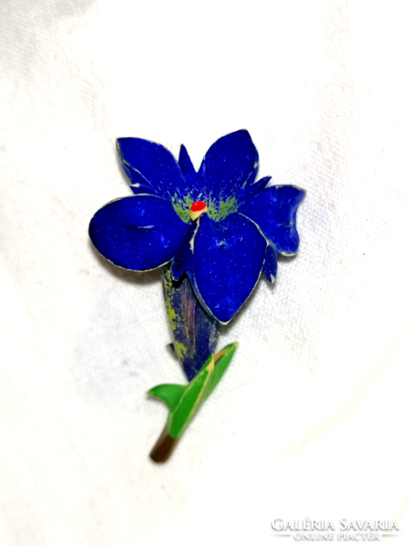 Old blue flower brooch 310.