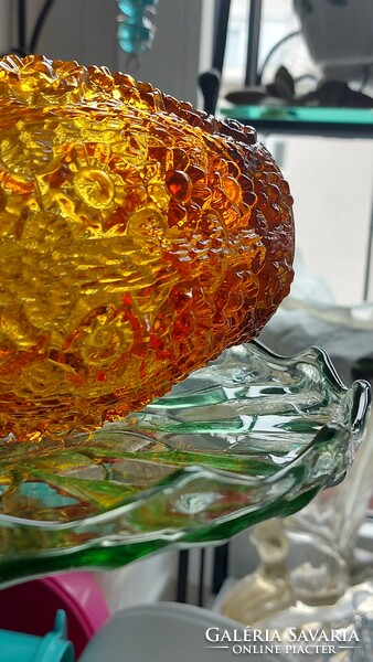 Oberglas amber golden glass vase