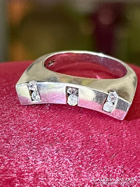 Különleges, Art-deco stílusú, ezüst gyűrű