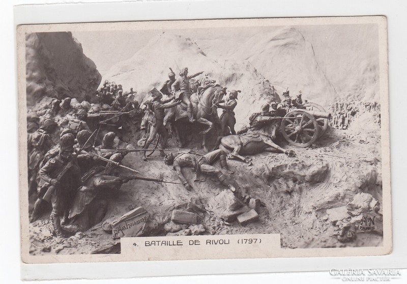 Old military battle scene postcard postman