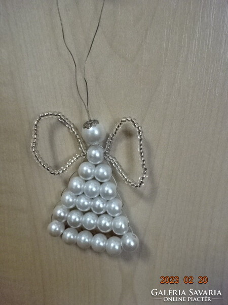 Christmas ornament, angel face made of pearls, height 6.5 cm. Jokai.