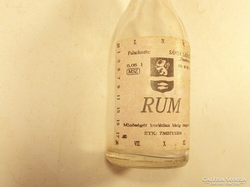 Old rum lame László tiszakécske glass bottle with short drink - 1990s