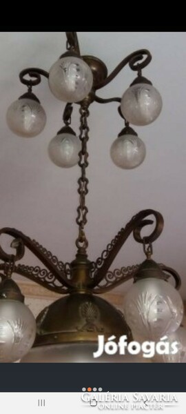 Antique large chandelier with 11 branches