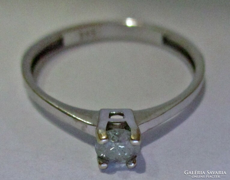 Szépséges 0.20ct sárga gyémánt  14kt arany gyűrű