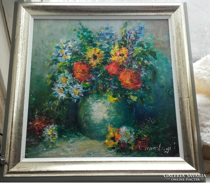 Murányi oil painting in frame 23 x 23