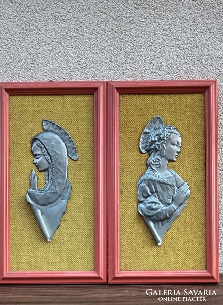 A. Mano tin relief wall picture. 2 pcs. Negotiable.