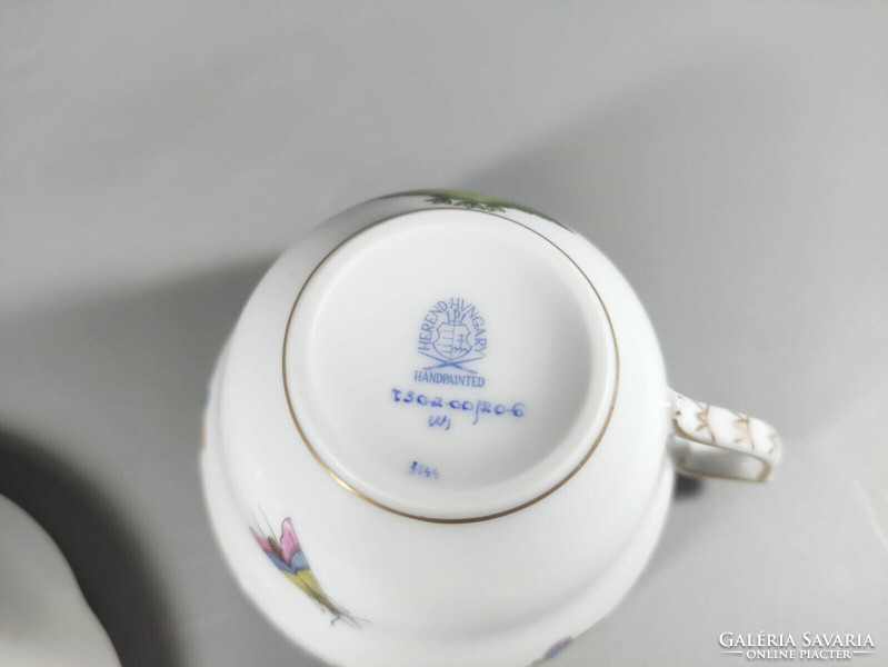 Herendi, Rothschild pattern coffee cup and saucer, hand-painted porcelain, flawless! (Bt003)