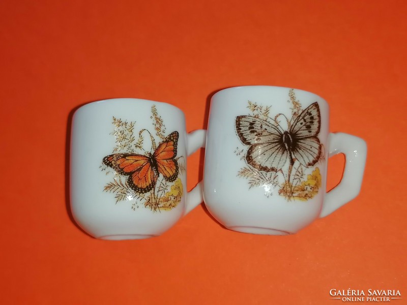 Butterfly porcelain 2.8 cm. Mini cup for doll house. 41.