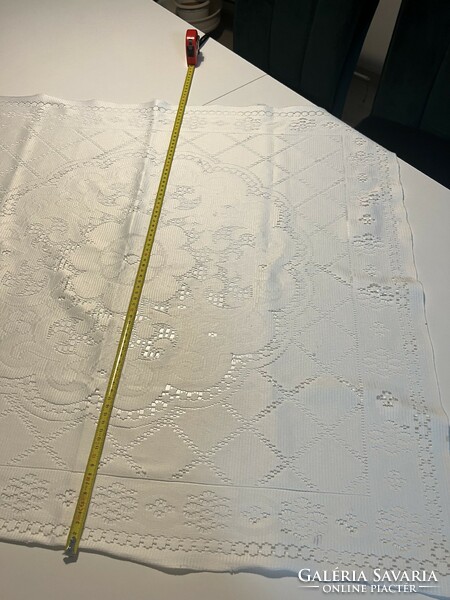 Openwork machine lace cream white tablecloth 78x84 cm