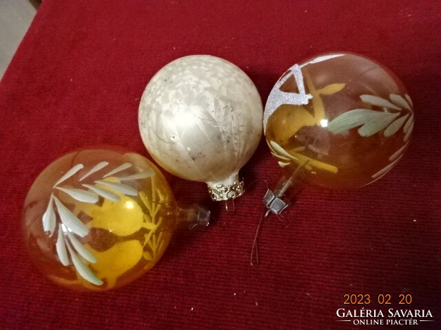 Christmas glass ball with bell pattern, three in one for sale. Jokai.