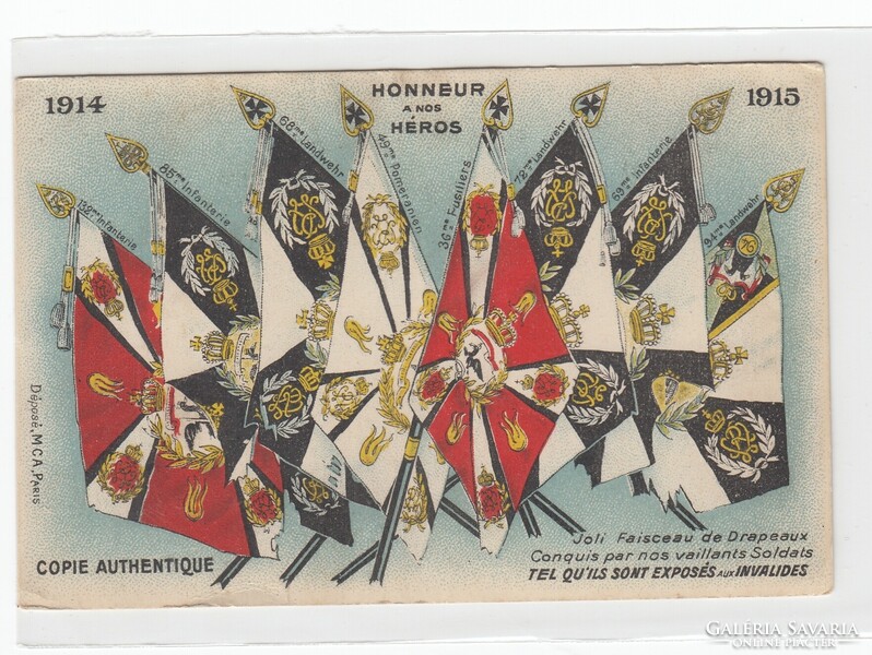 Francia régi Katonai képeslap