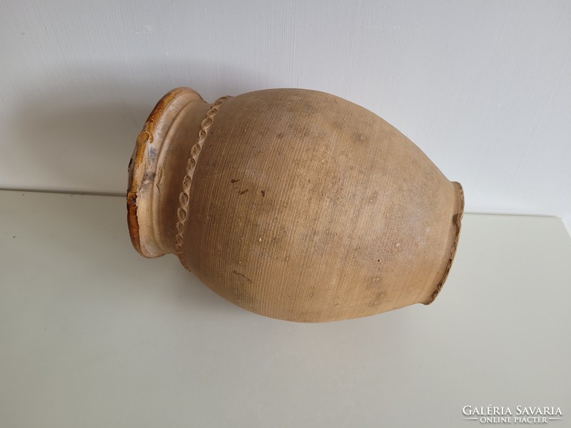 Old Large Size Glazed Folk Wedding Pot Vintage Cooking Utensil Pot Jug Cookware