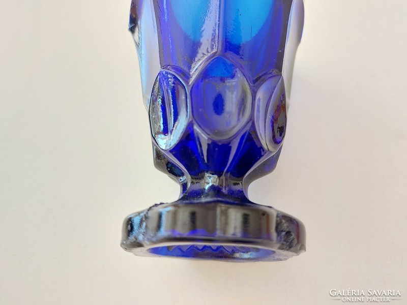 Old cobalt blue glass goblet pressed blue decorative glass