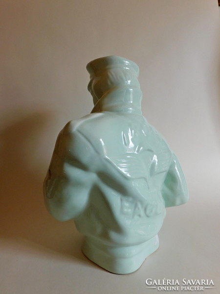 Vintage pale green ceramic pilot bust 27 cm
