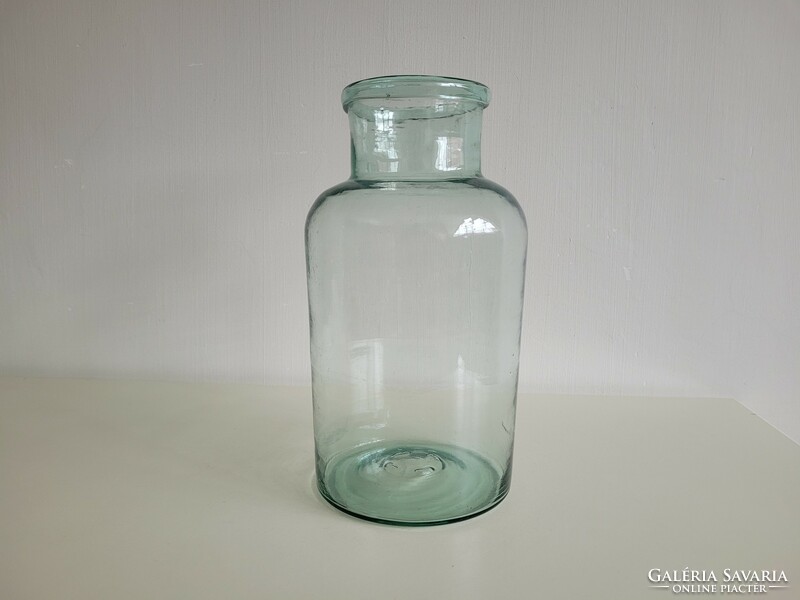 Old vintage 5 l large size concave bottom turquoise green jam dunstous huta bottle 5 liter decoration