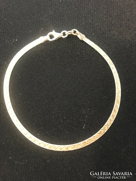 New! 925 marked silver bracelet! Pattern! 3 mm wide! 19 cm long!